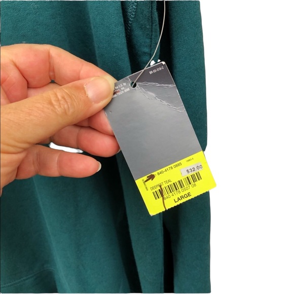 Xersion Large Shirt Teal Active long Sleeve Thick Tee Top Lightweight Sweatshirt - Picture 2 of 6